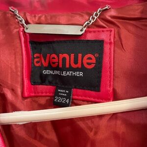 Avenue Red Leather Jacket